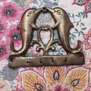 Vintage Brass Dolphin Key Holder